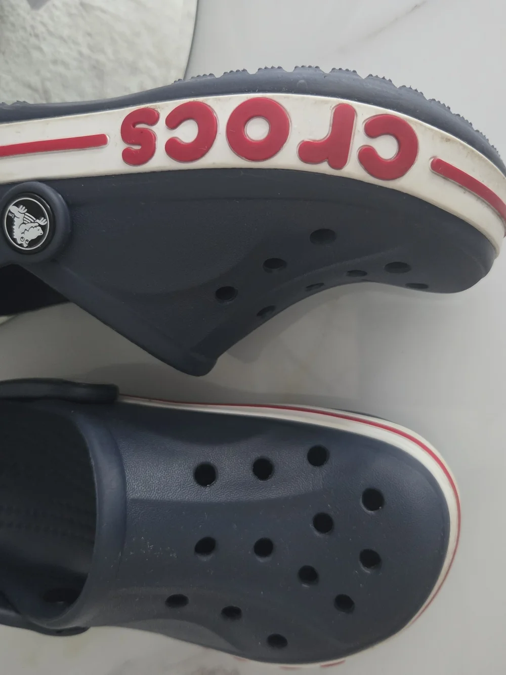 CROCS Kids Navy with Red & White Trim Classic Clog